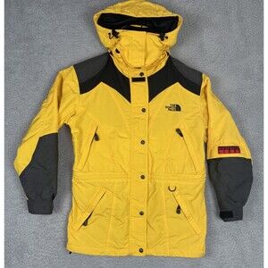 VTG 90s The North Face Extreme Light Jacket Womens Size 6 Yellow Black Hooded